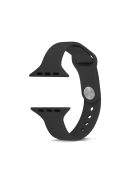 Thin Narrow Replacement Silicone Strap for Apple Watch Series 10 42mm / 9 8 7 41mm / SE (2023) SE (2022) SE 6 5 4 40mm / 3 2 1 38mm - Black