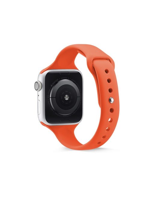 Thin Narrow Replacement Silicone Strap for Apple Watch Series 10 42mm / 9 8 7 41mm / SE (2023) SE (2022) SE 6 5 4 40mm / 3 2 1 38mm - Orange