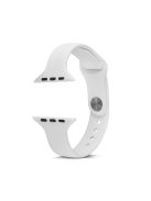 Thin Narrow Replacement Silicone Strap for Apple Watch Series 10 42mm / 9 8 7 41mm / SE (2023) SE (2022) SE 6 5 4 40mm / 3 2 1 38mm - White