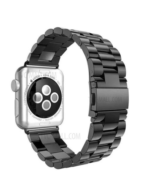 Three Beads Stainless Steel Watch Band Strap for Apple Watch Series 10 46mm / Ultra 2 Ultra 49mm /  Series 9 8 7 45mm / 6 5 4 SE (2023) SE (2022) SE 44mm / 3 2 1 42mm - Black