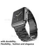 Three Beads Stainless Steel Watch Band Strap for Apple Watch Series 10 46mm / Ultra 2 Ultra 49mm /  Series 9 8 7 45mm / 6 5 4 SE (2023) SE (2022) SE 44mm / 3 2 1 42mm - Black