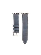 Top Layer Cowhide Leather Watch Band Replacement for Apple Watch Series 10 42mm / 9 8 7 41mm / SE (2023) SE (2022) SE 6 5 4 40mm / 3 2 1 38mm - Blue