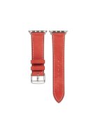 Top Layer Cowhide Leather Watch Strap for Apple Watch Series 10 42mm / 9 8 7 41mm / SE (2023) SE (2022) SE 6 5 4 40mm / 3 2 1 38mm - Red