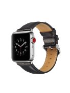 Top Layer Crazy Horse Texture Cowhide Leather Watch Band for Apple Watch Series 10 42mm / 9 8 7 41mm / SE (2023) SE (2022) SE 6 5 4 40mm / 3 2 1 38mm - Black