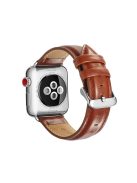 Top Layer Crazy Horse Texture Cowhide Leather Watch Strap Replacement for Apple Watch Series 10 46mm / Ultra 2 Ultra 49mm / 9 8 7 45mm / SE (2023) SE (2022) SE 6 5 4 44mm / 3 2 1 42mm - Brown