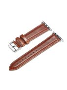 Top Layer Crazy Horse Texture Cowhide Leather Watch Strap Replacement for Apple Watch Series 10 46mm / Ultra 2 Ultra 49mm / 9 8 7 45mm / SE (2023) SE (2022) SE 6 5 4 44mm / 3 2 1 42mm - Brown