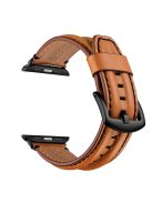 Top Layer Genuine Leather Watch Strap Band for Apple Watch Series 8 45mm / Ultra 49mm / Ultra 2 49mm / Series 9 45mm / SE (2023) 44mm / 7 45mm / Series 6 / 5 / 4 / SE / SE (2022) 44m / Series 3 / 2 / 1 42mm - Brown