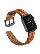 Top Layer Genuine Leather Watch Strap Band for Apple Watch Series 8 45mm / Ultra 49mm / Ultra 2 49mm / Series 9 45mm / SE (2023) 44mm / 7 45mm / Series 6 / 5 / 4 / SE / SE (2022) 44m / Series 3 / 2 / 1 42mm - Brown