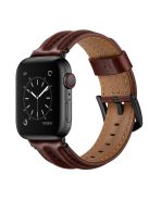 Top Layer Genuine Leather Watch Strap Band for Apple Watch Series 8 45mm / Ultra 49mm / Ultra 2 49mm / Series 9 45mm / SE (2023) 44mm / 7 45mm / Series 6 / 5 / 4 / SE / SE (2022) 44m / Series 3 / 2 / 1 42mm - Coffee