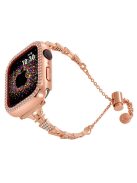 Tower Design Copper Bracelet for Apple Watch 10 46mm / Ultra 2 / Ultra 49mm / 9 8 7 45mm / SE (2023) SE (2022) SE 6 5 4 44mm / 3 2 1 42mm Wrist Band - Rose Gold