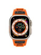 TPU Watch Strap for Apple Watch 10 46mm / Ultra 2 / Ultra 49mm / 9 8 7 45mm / SE (2023) SE (2022) SE 6 5 4 44mm / 3 2 1 42mm - Orange+Black