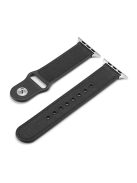 TPU+Genuine Leather Watch Band for Apple Watch Series 10 46mm / Ultra 2 Ultra 49mm / 9 8 7 45mm / SE (2023) SE (2022) SE 6 5 4 44mm / 3 2 1 42mm  - Black