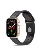 TPU+Genuine Leather Watch Band for Apple Watch Series 10 46mm / Ultra 2 Ultra 49mm / 9 8 7 45mm / SE (2023) SE (2022) SE 6 5 4 44mm / 3 2 1 42mm  - Black