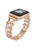 V-Shape Watch Strap for Apple Watch Series 10 42mm / 9 8 7 41mm / SE (2023) SE (2022) SE 6 5 4 40mm / 3 2 1 38mm Zinc Alloy Band - Rose Gold