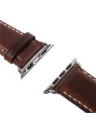 Vintage Oil Wax Genuine Leather Replacement Watchband for Apple Watch Series 10 42mm / 9 8 7 41mm / SE (2023) SE (2022) SE 6 5 4 40mm / 3 2 1 38mm - Brown