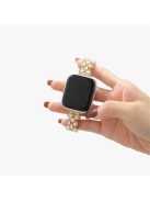 Watch Band for Apple Watch 10 46mm / Ultra 2 / Ultra 49mm / 9 8 7 45mm / SE (2023) SE (2022) SE 6 5 4 44mm / 3 2 1 42mm Rhinestone Decor Strap - Gold