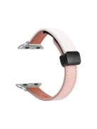 Watch Band For Apple Watch Series 10 42mm / 9 8 7 41mm / 6 5 4 SE (2023) SE (2022) SE 40mm / 3 2 1 38mm Microfiber Leather Strap - Pink+Beige Apricot