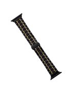 Watch Band for Apple Watch Series 10 42mm / 9 8 7 41mm / SE (2023) SE (2022) SE 6 5 4 40mm / 3 2 1 38mm 5-Beads 22mm Wrist Strap - Black+Gold