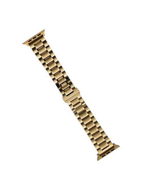 Watch Band for Apple Watch Series 10 42mm / 9 8 7 41mm / SE (2023) SE (2022) SE 6 5 4 40mm / 3 2 1 38mm 5-Beads 22mm Wrist Strap - Gold