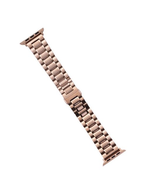 Watch Band for Apple Watch Series 10 42mm / 9 8 7 41mm / SE (2023) SE (2022) SE 6 5 4 40mm / 3 2 1 38mm 5-Beads 22mm Wrist Strap - Rose Gold