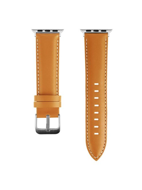 Watch Band for Apple Watch Series 10 42mm / 9 8 7 41mm / SE (2023) SE (2022) SE 6 5 4 40mm / 3 2 1 38mm Classic Cow Leather Strap - Khaki