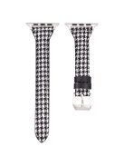 Watch Band for Apple Watch Series 10 42mm / 9 8 7 41mm / SE (2023) SE (2022) SE 6 5 4 40mm / 3 2 1 38mm Cow Leather+Fabric Wrist Strap - Style C