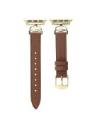 Watch Band for Apple Watch Series 10 42mm / 9 8 7 41mm / SE (2023) SE (2022) SE 6 5 4 40mm / 3 2 1 38mm Crab Connector Strap - Coffee