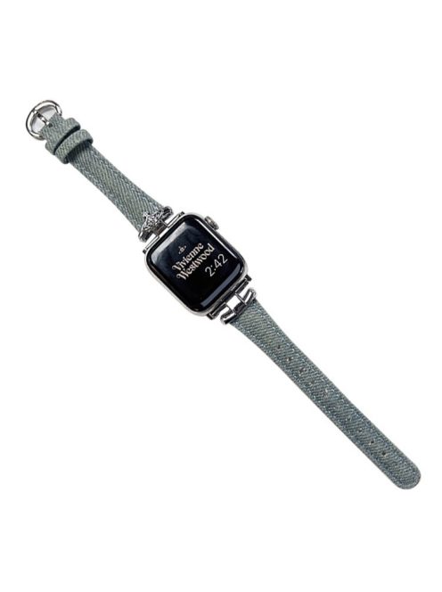 Watch Band for Apple Watch Series 10 42mm / 9 8 7 41mm / SE (2023) SE (2022) SE 6 5 4 40mm / 3 2 1 38mm Denim Watch Strap - Washing Blue / Silver Buckle