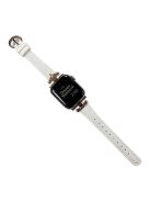 Watch Band for Apple Watch Series 10 42mm / 9 8 7 41mm / SE (2023) SE (2022) SE 6 5 4 40mm / 3 2 1 38mm Denim Watch Strap - White / Rose Gold Buckle