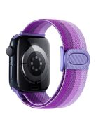 Watch Band For Apple Watch Series 10 42mm / 9 8 7 41mm / SE (2023) SE (2022) SE 6 5 4 40mm / 3 2 1 38mm Elastic Nylon Strap - Gradient Purple