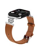 Watch Band for Apple Watch Series 10 42mm / 9 8 7 41mm / SE (2023) SE (2022) SE 6 5 4 40mm / 3 2 1 38mm Genuine Cow Leather Strap - Brown