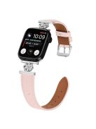 Watch Band for Apple Watch Series 10 42mm / 9 8 7 41mm / SE (2023) SE (2022) SE 6 5 4 40mm / 3 2 1 38mm Genuine Cow Leather Strap - Pink