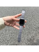 Watch Band for Apple Watch Series 10 42mm / 9 8 7 41mm / SE (2023) SE (2022) SE 6 5 4 40mm / 3 2 1 38mm Genuine Cow Leather Strap Bamboo Pattern - Grey