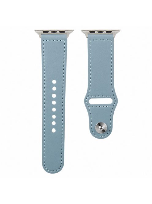 Watch Band for Apple Watch Series 10 42mm / 9 8 7 41mm / SE (2023) SE (2022) SE 6 5 4 40mm / 3 2 1 38mm Genuine Cow Leather Watch Strap - Blue