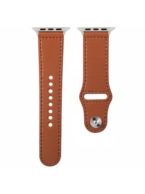 Watch Band for Apple Watch Series 10 42mm / 9 8 7 41mm / SE (2023) SE (2022) SE 6 5 4 40mm / 3 2 1 38mm Genuine Cow Leather Watch Strap - Brown