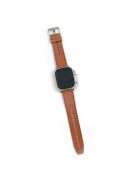 Watch Band for Apple Watch Series 10 42mm / 9 8 7 41mm / SE (2023) SE (2022) SE 6 5 4 40mm / 3 2 1 38mm Leather Coated Silicone Strap - Yellow Brown