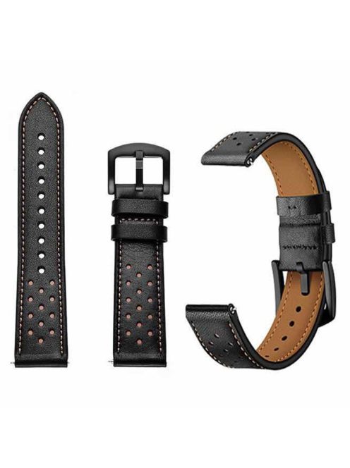 Watch Band for Apple Watch Series 10 42mm / 9 8 7 41mm / SE (2023) SE (2022) SE 6 5 4 40mm / 3 2 1 38mm Leather Coated Silicone Watch Band - Black