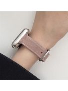 Watch Band for Apple Watch Series 10 42mm / 9 8 7 41mm / SE (2023) SE (2022) SE 6 5 4 40mm / 3 2 1 38mm Leather Watch Straps Soft Band - Deep Pink