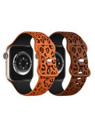 Watch Band for Apple Watch Series 10 42mm / 9 8 7 41mm / SE (2023) SE (2022) SE 6 5 4 40mm / 3 2 1 38mm Leopard Silicone Watch Strap - Black Blue