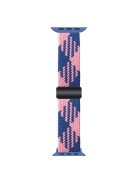 Watch Band for Apple Watch Series 10 42mm / 9 8 7 41mm / SE (2023) SE (2022) SE 6 5 4 40mm / 3 2 1 38mm Magnetic Nylon Braided Wristband - Blue+Pink