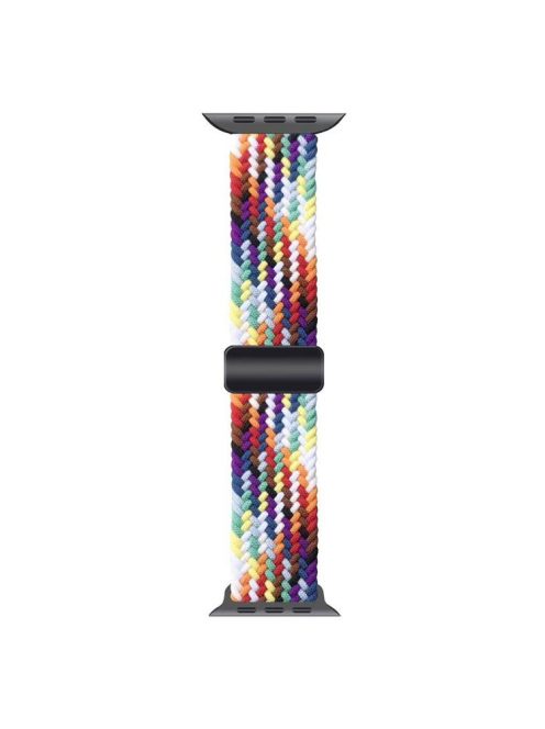 Watch Band for Apple Watch Series 10 42mm / 9 8 7 41mm / SE (2023) SE (2022) SE 6 5 4 40mm / 3 2 1 38mm Magnetic Nylon Braided Wristband - Official Rainbow