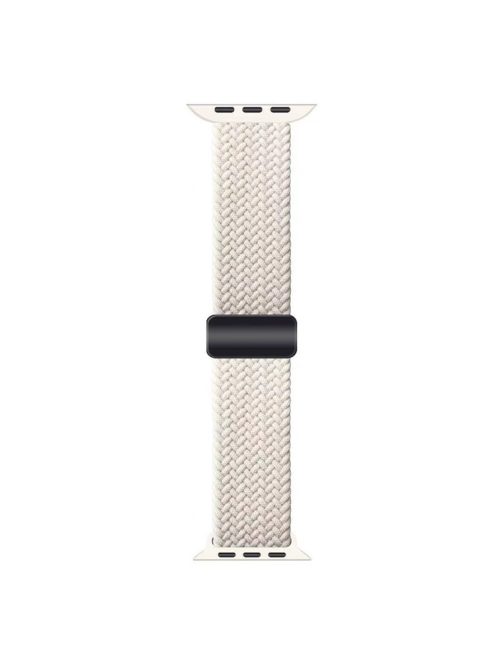 Watch Band for Apple Watch Series 10 42mm / 9 8 7 41mm / SE (2023) SE (2022) SE 6 5 4 40mm / 3 2 1 38mm Magnetic Nylon Braided Wristband - Starlight Whte