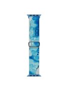 Watch Band for Apple Watch Series 10 42mm / 9 8 7 41mm / SE (2023) SE (2022) SE 6 5 4 40mm / 3 2 1 38mm Nylon Pattern Strap - Ocean Blue