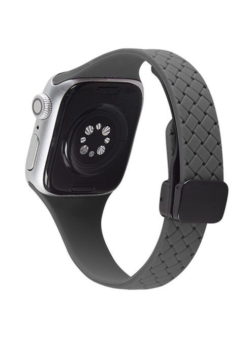 Watch Band for Apple Watch Series 10 42mm / 9 8 7 41mm / SE (2023) SE (2022) SE 6 5 4 40mm / 3 2 1 38mm Silicone Watch Band Magnetic Buckle - Dark Grey