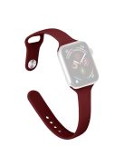 Watch Band for Apple Watch Series 10 42mm / 9 8 7 41mm / SE (2023) SE (2022) SE 6 5 4 40mm / 3 2 1 38mm Slim Silicone Watch Band - Wine Red