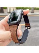 Watch Band for Apple Watch Series 10 42mm / 9 8 7 41mm / SE (2023) SE (2022) SE 6 5 4 40mm / 3 2 1 38mm Soft Leather Wrist Strap - Dark Brown