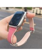 Watch Band for Apple Watch Series 10 42mm / 9 8 7 41mm / SE (2023) SE (2022) SE 6 5 4 40mm / 3 2 1 38mm Soft Leather Wrist Strap - Pink