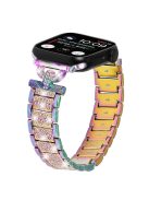 Watch Band for Apple Watch Series 10 42mm / 9 8 7 41mm / SE (2023) SE (2022) SE 6 5 4 40mm / 3 2 1 38mm Stainless Steel Rhinestone Decor Watch Strap - Multi-Color