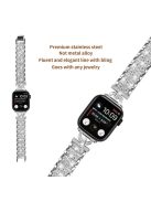 Watch Band for Apple Watch Series 10 42mm / 9 8 7 41mm / SE (2023) SE (2022) SE 6 5 4 40mm / 3 2 1 38mm Stainless Steel Rhinestone Decor Watch Strap - Silver