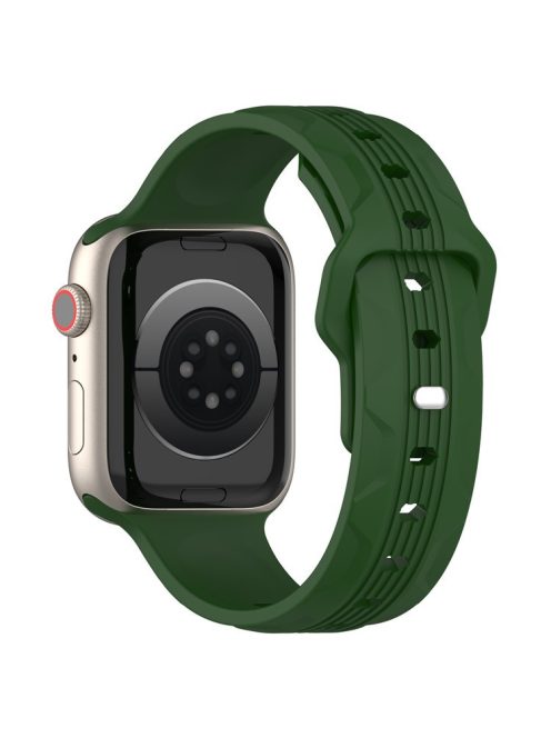 Watch Band for Apple Watch Series 10 42mm / 9 8 7 41mm / SE (2023) SE (2022) SE 6 5 4 40mm / 3 2 1 38mm Watch Band Texture Silicone Strap - Army Green